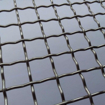 Steel Metal Mesh Lock Crimp Wire Mesh Galvanized With Square / Rectangular Openings